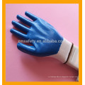 Guantes de trabajo de nylon recubiertos de nitrilo azul sin costuras calibre 13